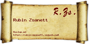 Rubin Zsanett névjegykártya